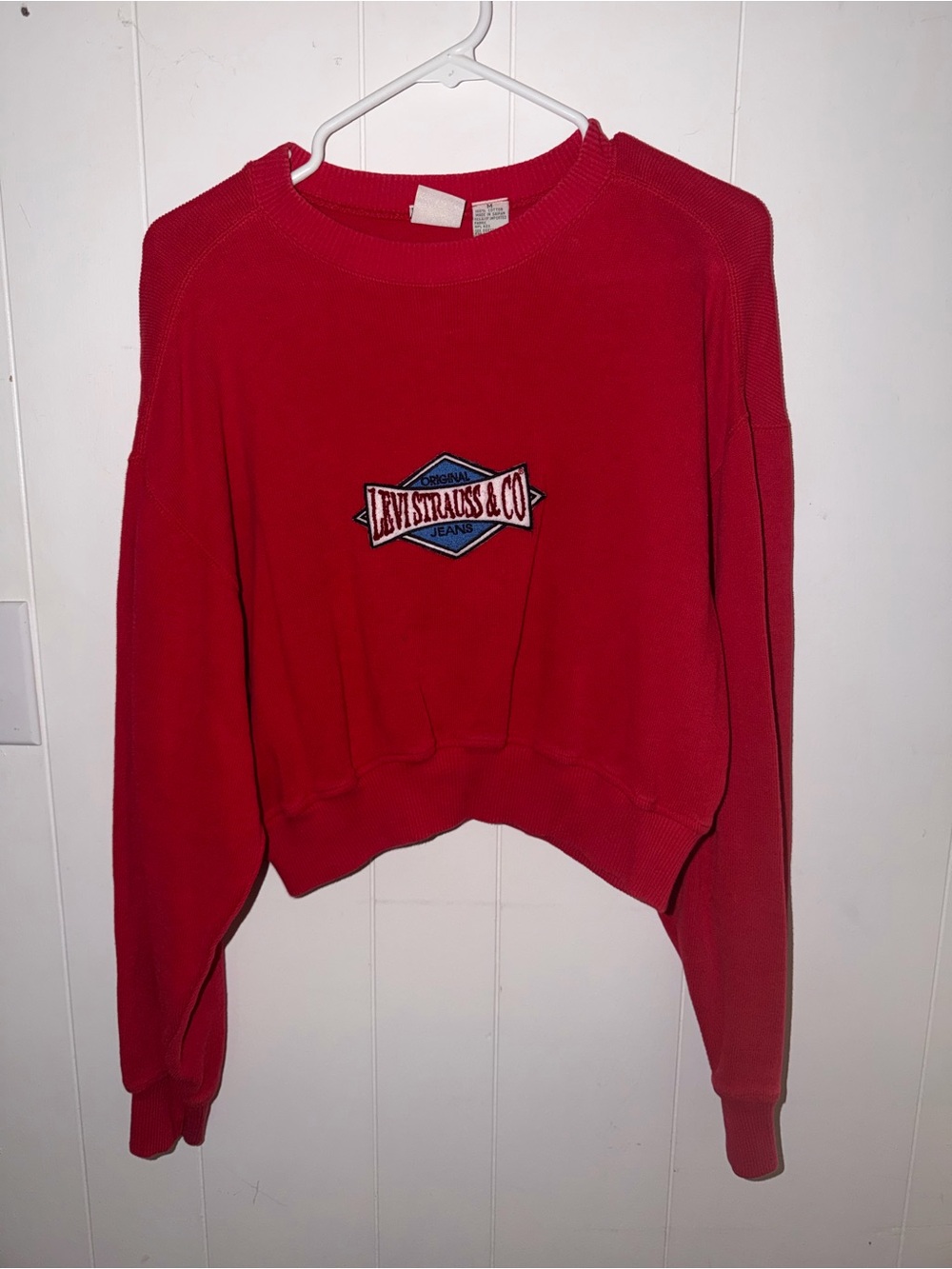 Levi's Red Women's Crew Sweatshirt with Logo Patch